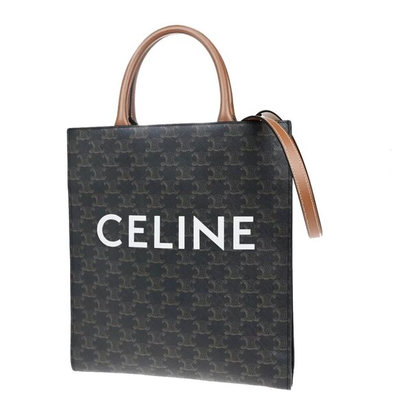 AUTHENTICITY GUARANTEED CELINE Logo Vertical Cabas 2Way Hand Tote Bag - Picture 1 of 15